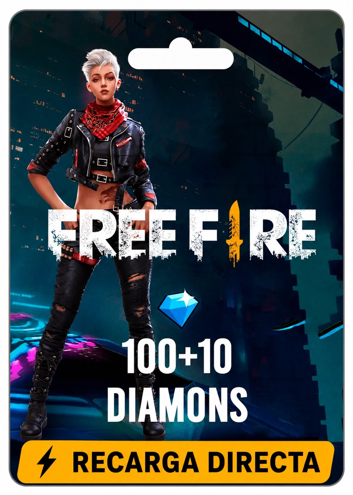 100 + 10  Diamantes Free Fire