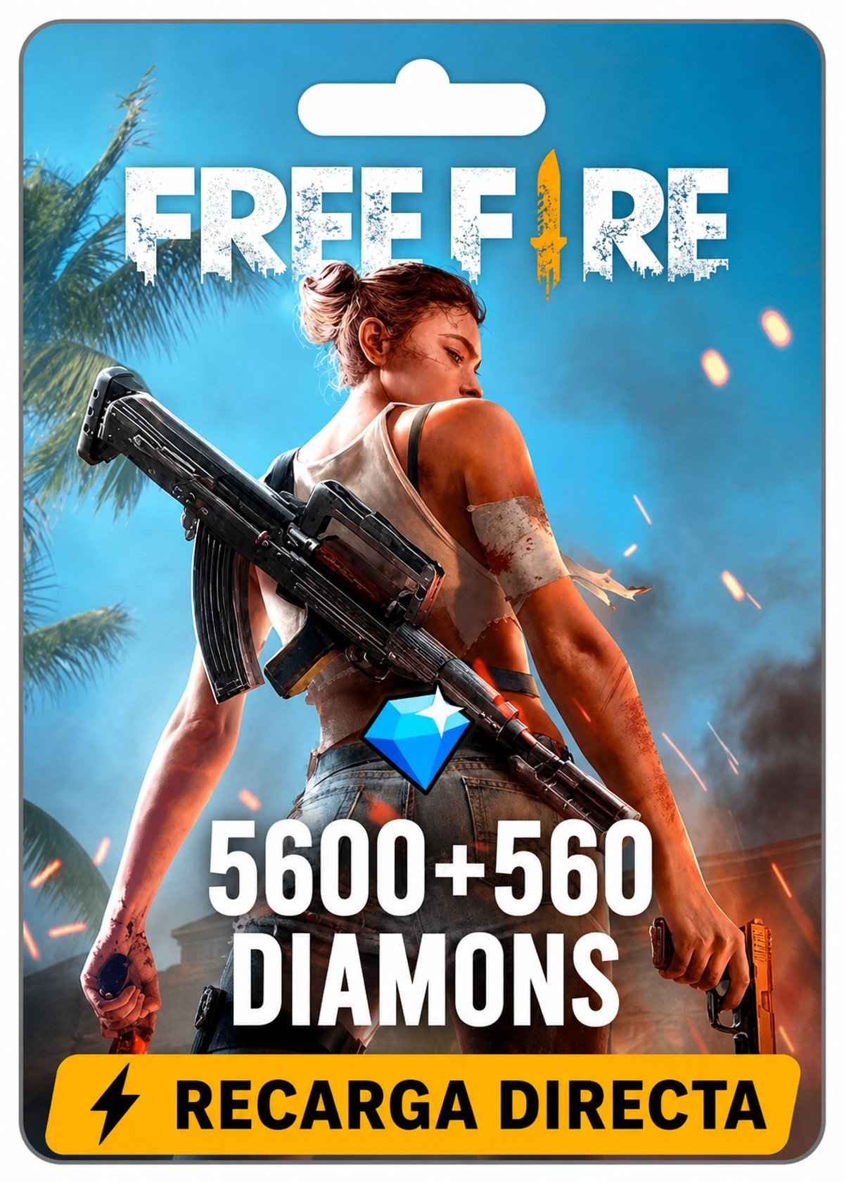 5600 + 560  Diamantes Free Fire